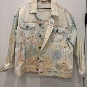 Free People Pastel Tie-Dye Denim Jacket
